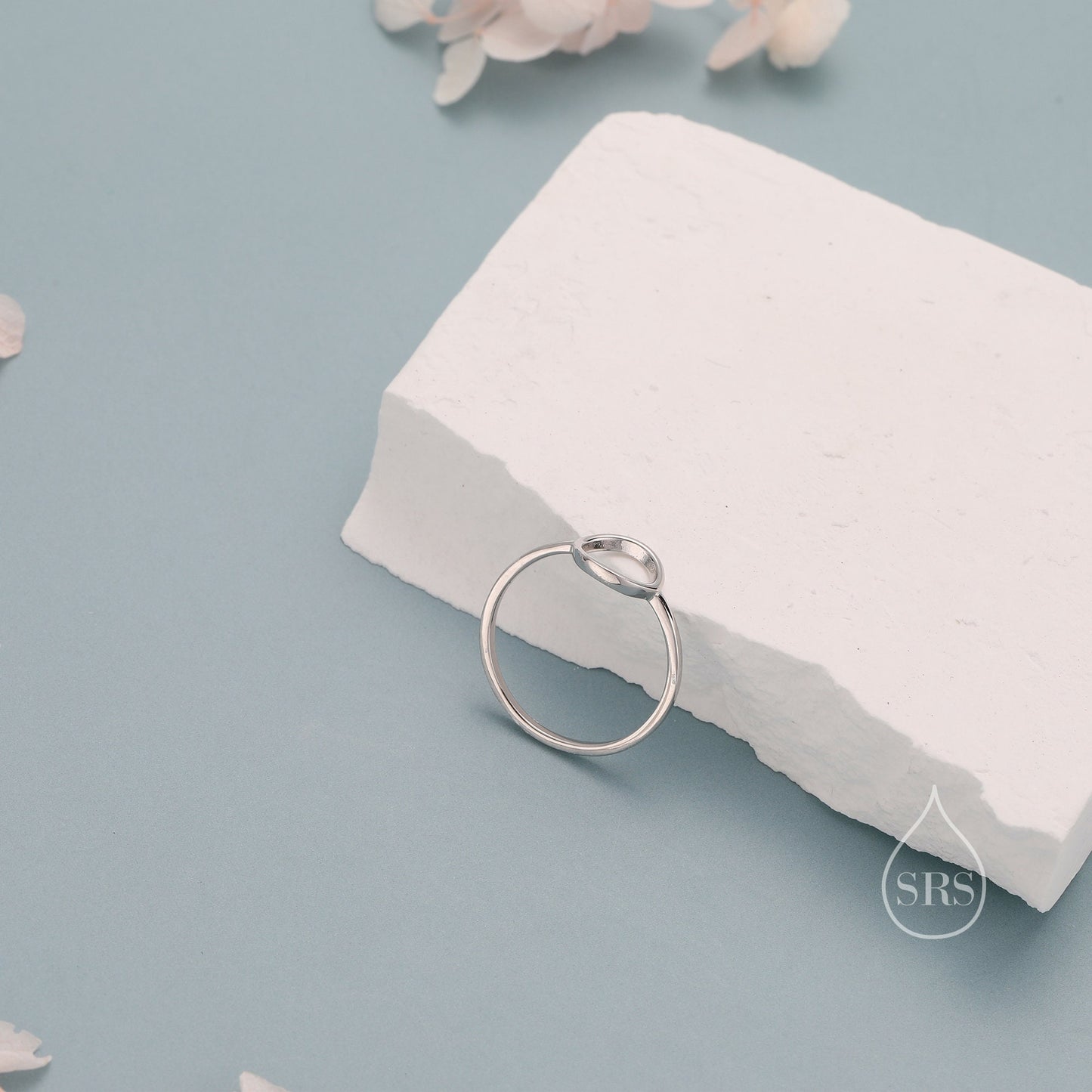 Open Circle Ring in Sterling Silver, US 5 - 8, Minimalist Ring, Geometric Circle Ring in Silver, Solid Silver Ring