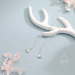 Sterling Silver Butterfly Long Ear Threaders, Butterfly Threader Earrings, Dainty Butterfly Dangle Earrings, Butterfly Earrings