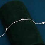Heart Charm Bracelet in Sterling Silver, Floating Heart Bracelet, Silver Heart Bracelet, Tiny Heart Bracelet, Heart Motif Bracelet