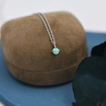 Very Small Green Opal Pendant Necklace in Sterling Silver, Silver or Gold, 5mm Lab Opal Necklace, Single Opal Necklace, Fire Opal Necklace