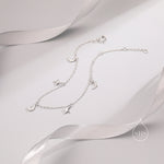 Sterling Silver Moon and Star Bracelet, Silver or Gold or Rose gold, Moon and Star Charm Bracelet, Celestial Jewellery