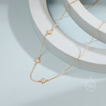 Starburst CZ Necklace in Sterling Silver, Silver or Gold or Rose Gold, Three Star Necklace, North Star Necklace, Sunburst Necklace, Star