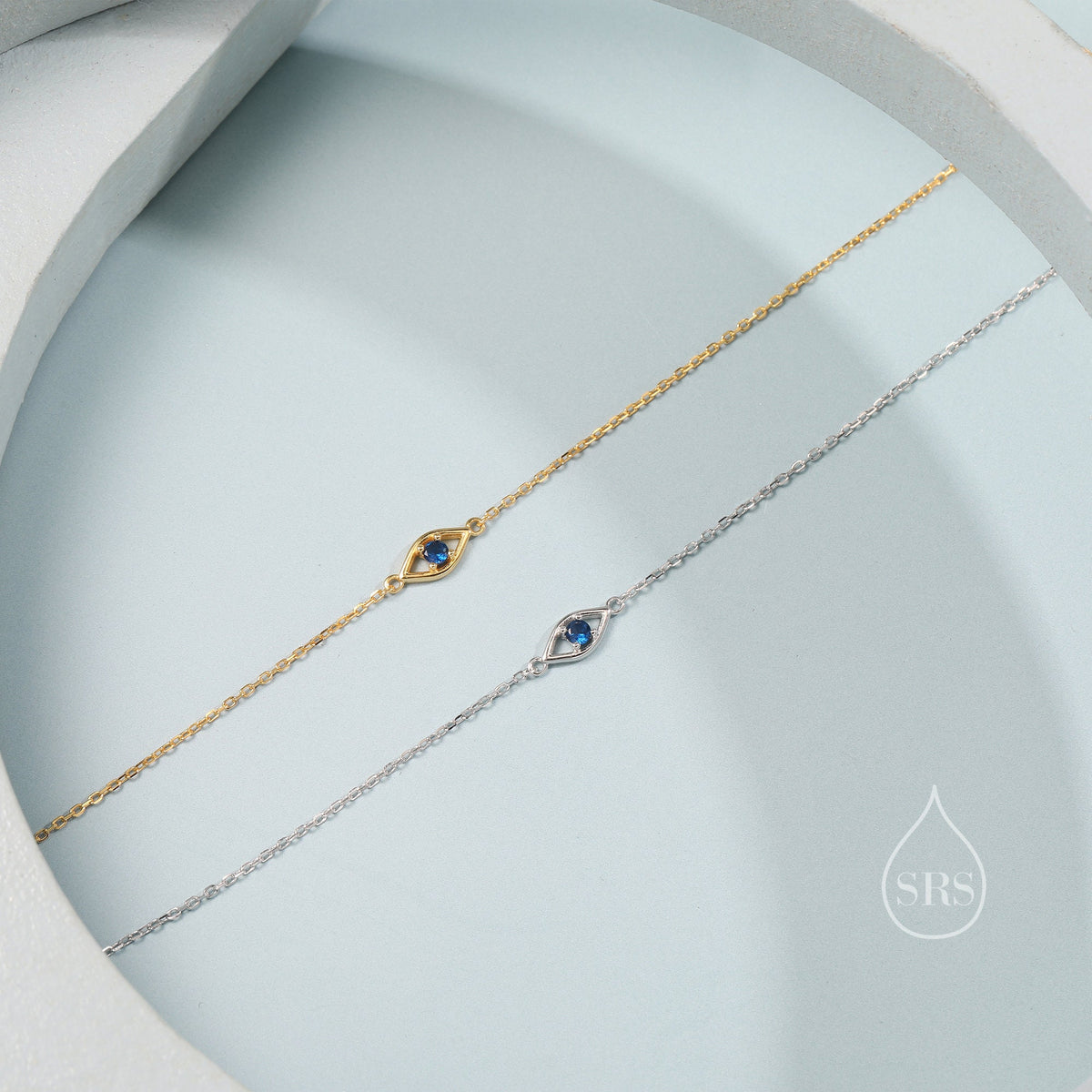 Sapphire Blue Evil Eye Charm Bracelet