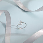 CZ Double Star Open Ring