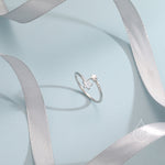 CZ Double Star Open Ring