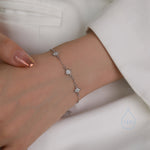 Starburst CZ Bracelet in Sterling Silver, Silver or Gold or Rose Gold, Three Star Bracelet, North Star Bracelet, Sunburst Bracelet, Star
