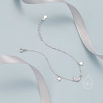 Sterling Silver CZ Moon and Star Bracelet, Silver or Gold, Moon and Star Charm Bracelet, Celestial Jewellery