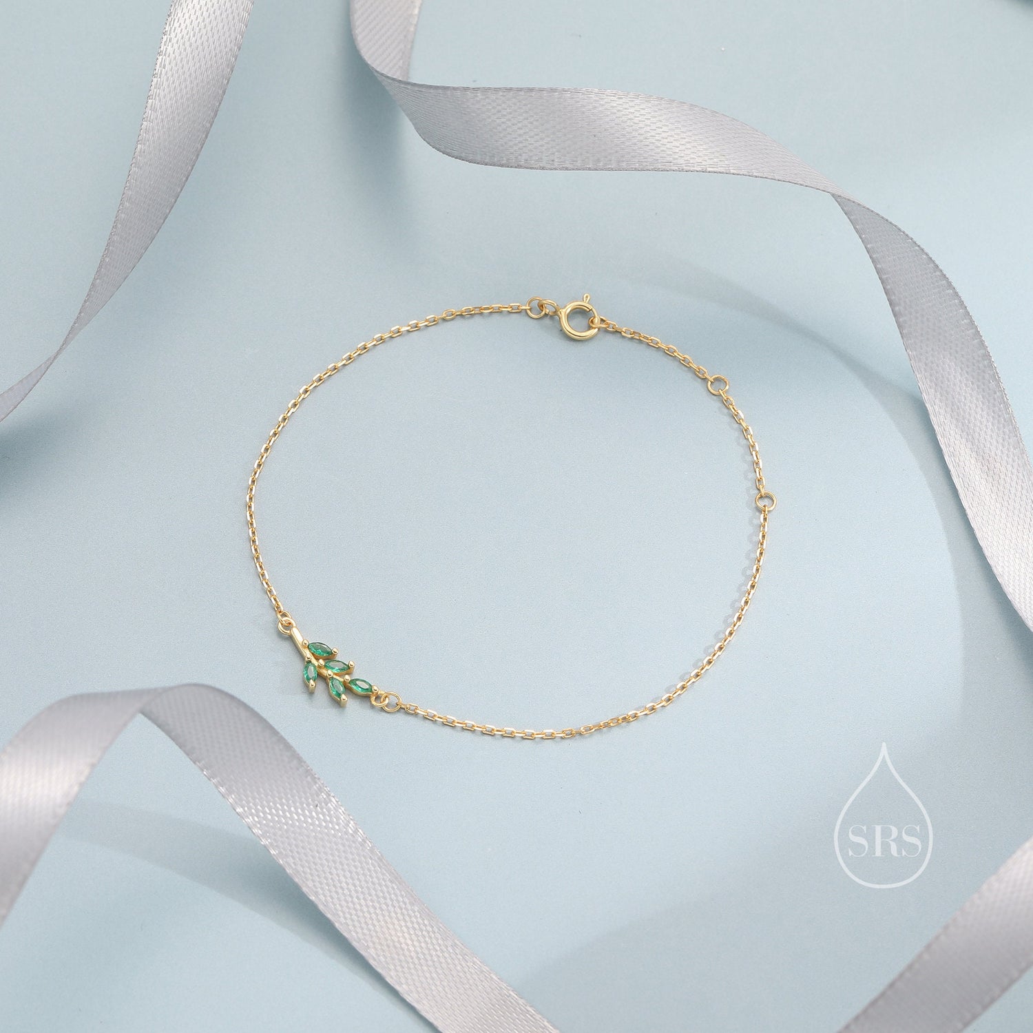 CZ Olive Leaf Motif Bracelet