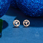 Tiny Peace Symbol Stud Earrings in Sterling Silver, Silver, Gold or Rose Gold, Small Peace Earrings, Love and Peace