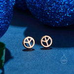 Tiny Peace Symbol Stud Earrings in Sterling Silver, Silver, Gold or Rose Gold, Small Peace Earrings, Love and Peace