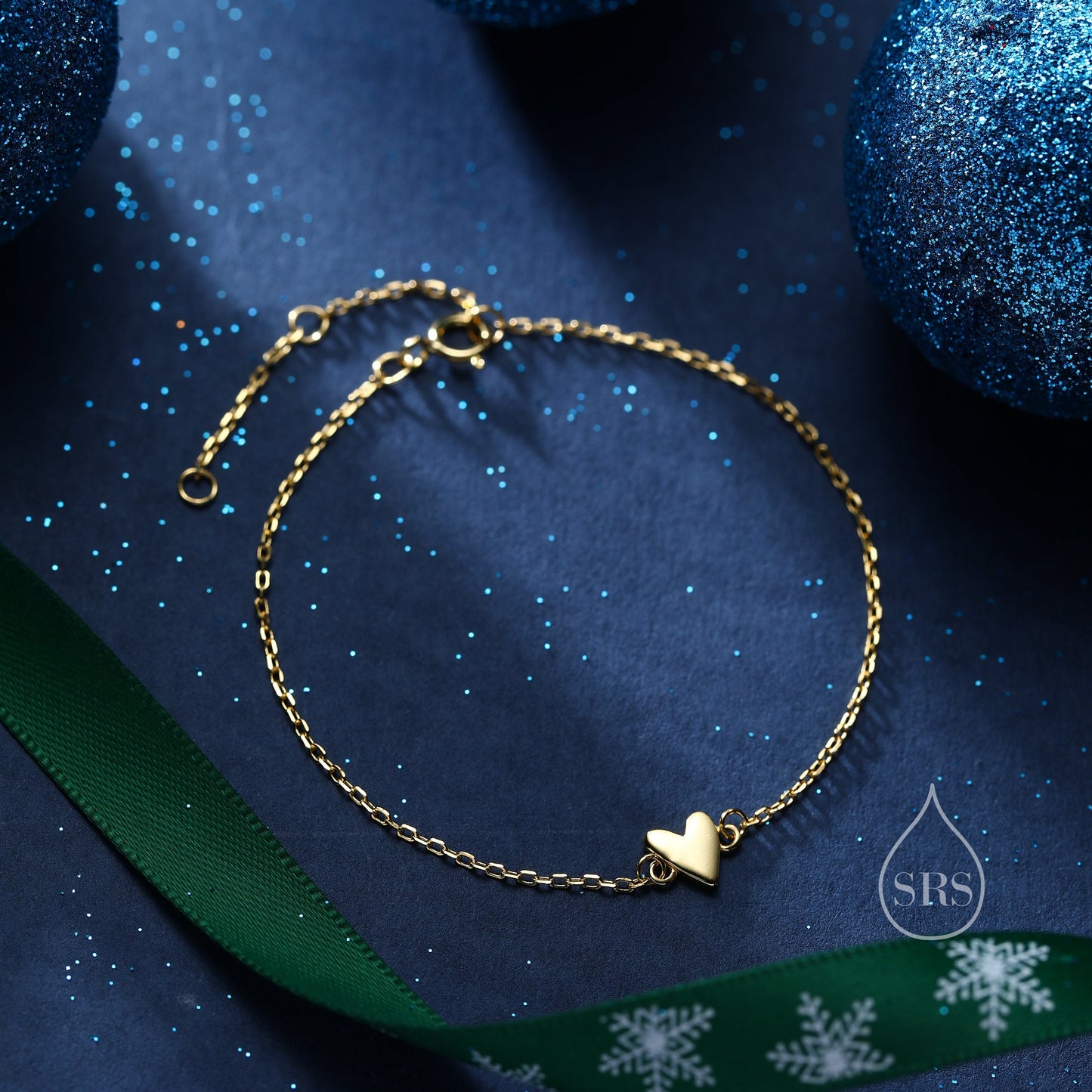 Extra Tiny Heart Bracelet in Sterling Silver, Silver or Gold or Rose Gold, Small Heart Bracelet, Silver Heart Bracelet