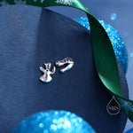 Mismatched Dinosaur Fossil Stud Earrings in Sterling Silver, Oxidised Finish