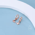 Sterling Silver Butterfly Huggie Hoops, Detachable Butterfly Hoop Earrings, Dainty Butterfly Dangle Earrings, Butterfly Earrings