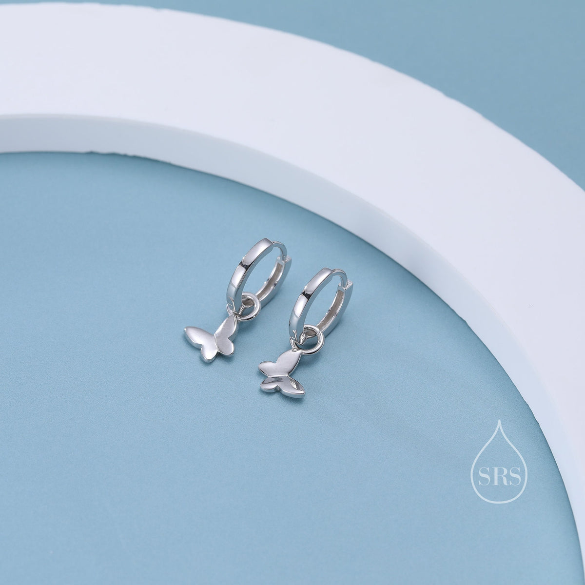 Sterling Silver Butterfly Huggie Hoops, Detachable Butterfly Hoop Earrings, Dainty Butterfly Dangle Earrings, Butterfly Earrings