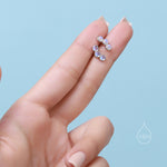 Sterling Silver Moonstone Trio Stud Earrings, Three Moonstone Earrings, Mermaid Colour Earrings, Simulated Moonstone Glass Earrings