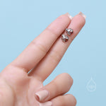 Tiny CZ Labybird Stud Earrings in Sterling Silver, Silver or Gold, Ladybug Earrings, Cute Red Ladybird Earrings