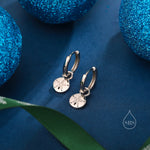 Sand Dollar Huggie Hoops Earrings in Sterling Silver, Silver or Gold, Ocean Earrings, Sea Shell Earrings, Sand Dollar Earrings