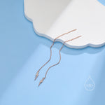 Sterling Silver Tiny CZ Lightning Bolt Ear Threaders, Lightning Bolt Threader Earrings, Dainty Dangle Earrings, Bolt Earrings