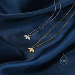Extra Tiny White Opal Marquise Leaf Pendant Necklace in Sterling Silver, Silver or Gold, Opal Crown Necklace, Small Fire Opal Necklace