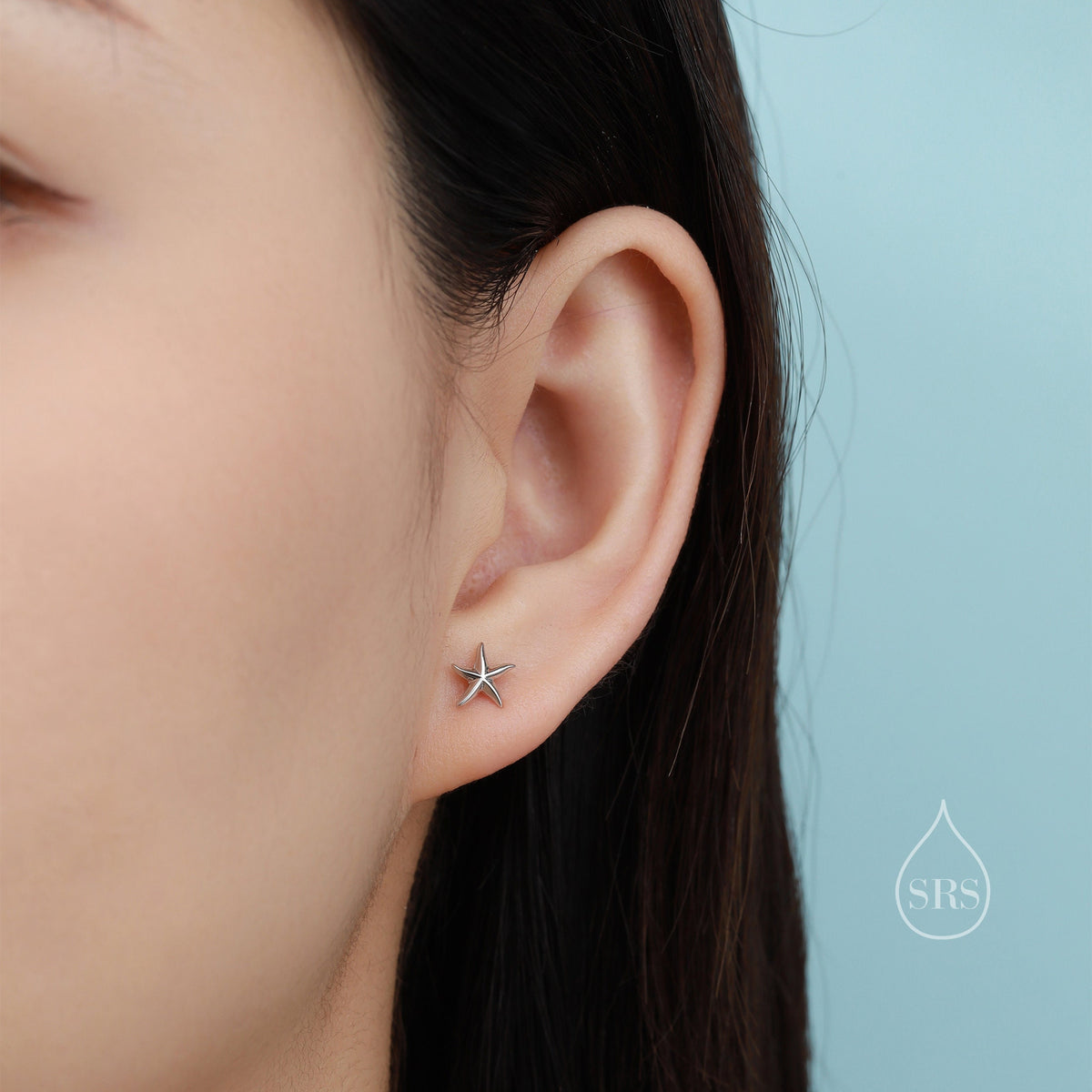 Tiny Starfish Stud Earrings in Sterling Silver, Silver, Gold or Rose Gold, Small Starfish Earrings, Star Fish Earrings, Sea Star Earrings