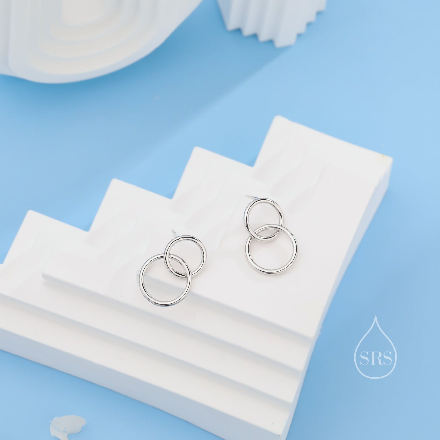 Sterling Silver Minimalist Geometric Circle Hoop Style Earrings, Dainty and Delicate, Geometry Modern Contemporary Design