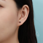 Blue Opal Long Prong Stud Earrings in Sterling Silver, Silver or Gold, 4mm Opal Stone