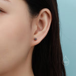 Cosmic Purple Opal Long Prong Stud Earrings in Sterling Silver, Silver or Gold, Opal Earrings, Tiny Opal Earrings, Dainty Opal Earrings