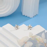 Tiny Little Forget-me-not Flower Stud Earrings in Sterling Silver, Cute Flower Stud, Tiny Flower Earrings, Floral Earrings