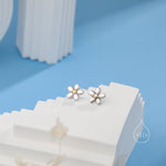 Tiny Little Forget-me-not Flower Stud Earrings in Sterling Silver, Cute Flower Stud, Tiny Flower Earrings, Floral Earrings