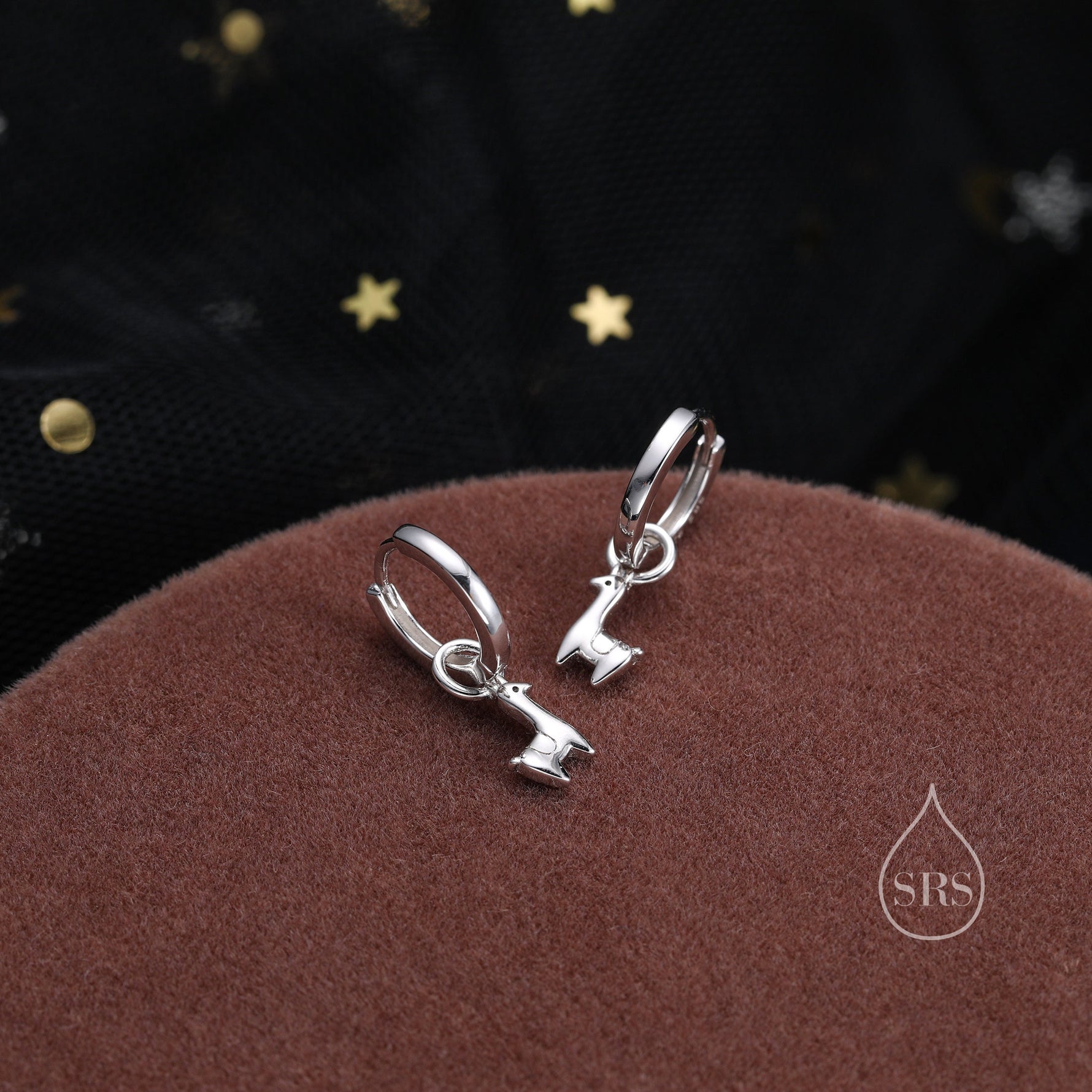Llama Huggie Hoop Earrings in Sterling Silver, Alpaca Huggie Hoops, Silver or Gold, Detachable Llama Alpaca Earrings