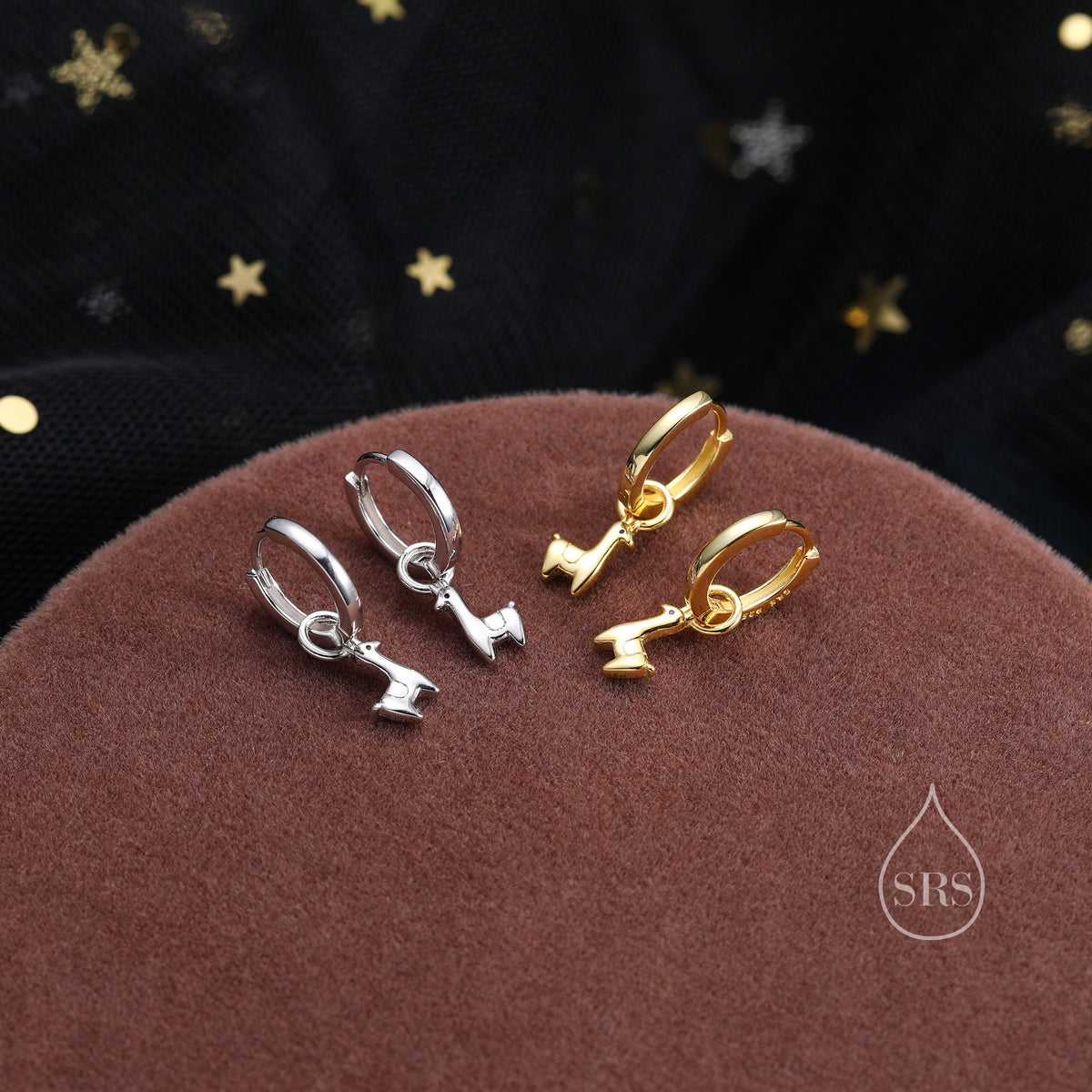 Llama Huggie Hoop Earrings in Sterling Silver, Alpaca Huggie Hoops, Silver or Gold, Detachable Llama Alpaca Earrings