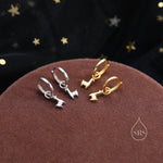 Llama Huggie Hoop Earrings in Sterling Silver, Alpaca Huggie Hoops, Silver or Gold, Detachable Llama Alpaca Earrings
