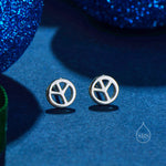 Tiny Peace Symbol Stud Earrings in Sterling Silver, Silver, Gold or Rose Gold, Small Peace Earrings, Love and Peace