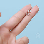 Tiny Open Circle Barbell Earrings in Sterling Silver, Silver or Gold, Screw Back Circle Earrings, Screwback Earrings
