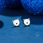 Sterling Silver Polar Bear Stud Earrings, Silver Polar Bear Earrings, Bear Earrings, Tiny Polar Bear Stud, Cute Polar Bear Stud Earrings