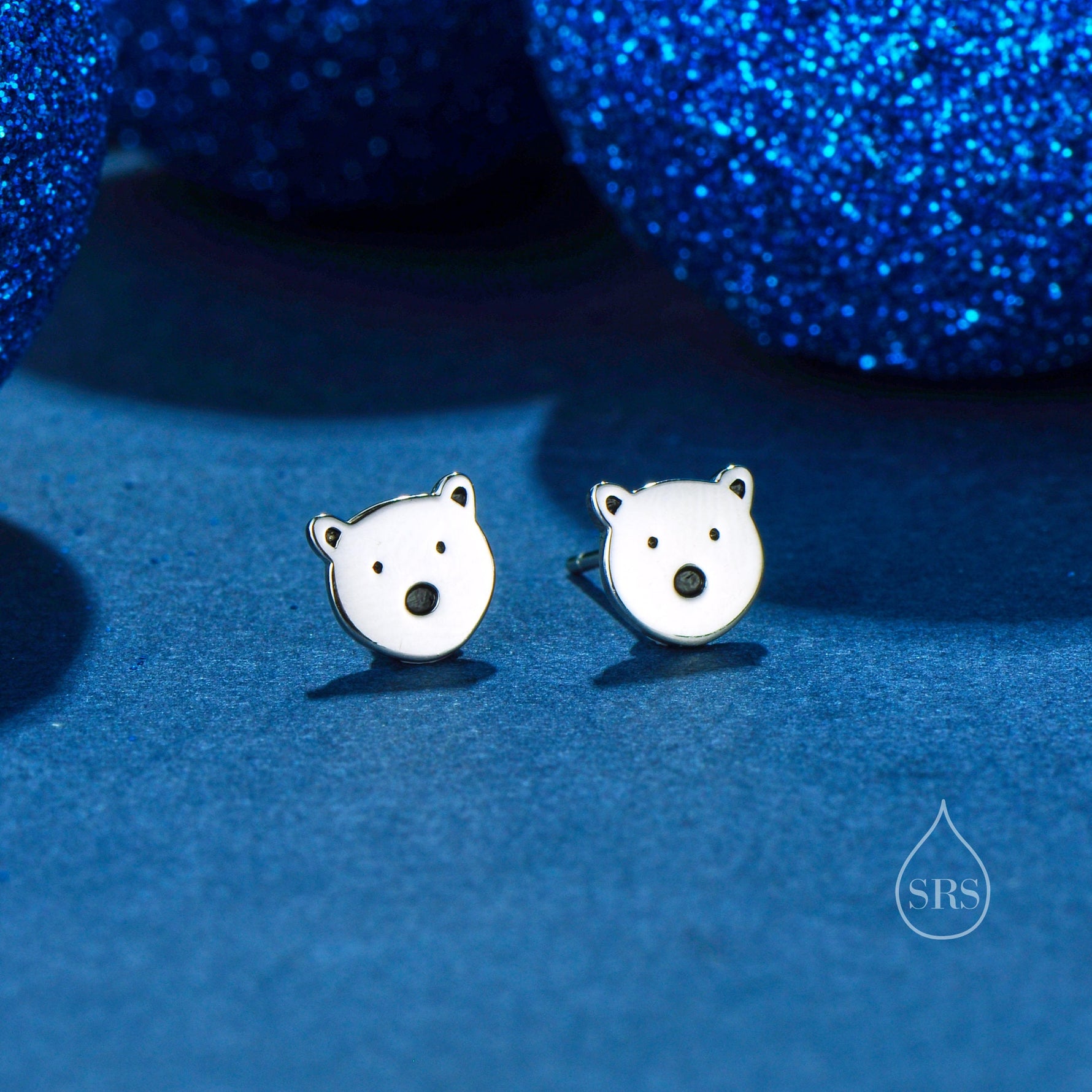 Sterling Silver Polar Bear Stud Earrings, Silver Polar Bear Earrings, Bear Earrings, Tiny Polar Bear Stud, Cute Polar Bear Stud Earrings