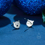 Sterling Silver Polar Bear Stud Earrings, Silver Polar Bear Earrings, Bear Earrings, Tiny Polar Bear Stud, Cute Polar Bear Stud Earrings