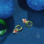 Dangling Mushroom Huggie Hoops in Sterling Silver, Silver or Gold , Mushroom Huggies, Mushroom Earrings, Detachable and Interchangeable