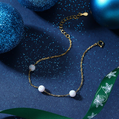 Floating Opal Bracelet in Sterling Silver, Blue Opal or White Opal, Silver or Gold, Satellite Bracelet, Solid Silver Bracelet