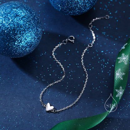 Extra Tiny Heart Bracelet in Sterling Silver, Silver or Gold or Rose Gold, Small Heart Bracelet, Silver Heart Bracelet