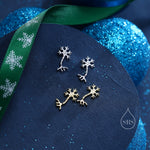 Tiny Neuron Cell Stud Earrings in Sterling Silver, Silver or Gold, Neurone Cell Earrings, Nerve Cells Earrings, Brain Earrings
