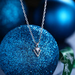 Extra Tiny Double Triangle CZ Pendant Necklace in Sterling Silver, Silver, Gold or Rose Gold, Tiny Geometric CZ Necklace, Arrowhead