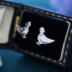 Chicken Stud Earrings in Sterling Silver, Nature Inspired Bird Earrings, Farm Animal Earrings