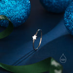 Extra Tiny Little Star Skinny Ring in Sterling Silver, Single Star Delicate Ring, Silver Star Ring, Simple and Minimal