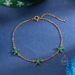 Tiny CZ Flower Bracelet in Sterling Silver, Silver or Gold , Available in 4 Colours, Silver or Gold, Marquise Flower Bracelet
