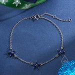 Tiny CZ Flower Bracelet in Sterling Silver, Silver or Gold , Available in 4 Colours, Silver or Gold, Marquise Flower Bracelet