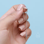 Dangling Spike Chain Drop Stud Earrings in Sterling Silver, Available in Silver, Gold or Rose Gold, Spike Dangle Earrings, Chain Earrings