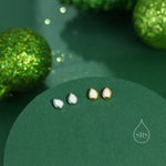 Tiny Opal Droplet Screw Back Earrings in Sterling Silver, Silver or Gold, Opal Drop Stud, White Opal Screw Back Earrings, Fire Opal