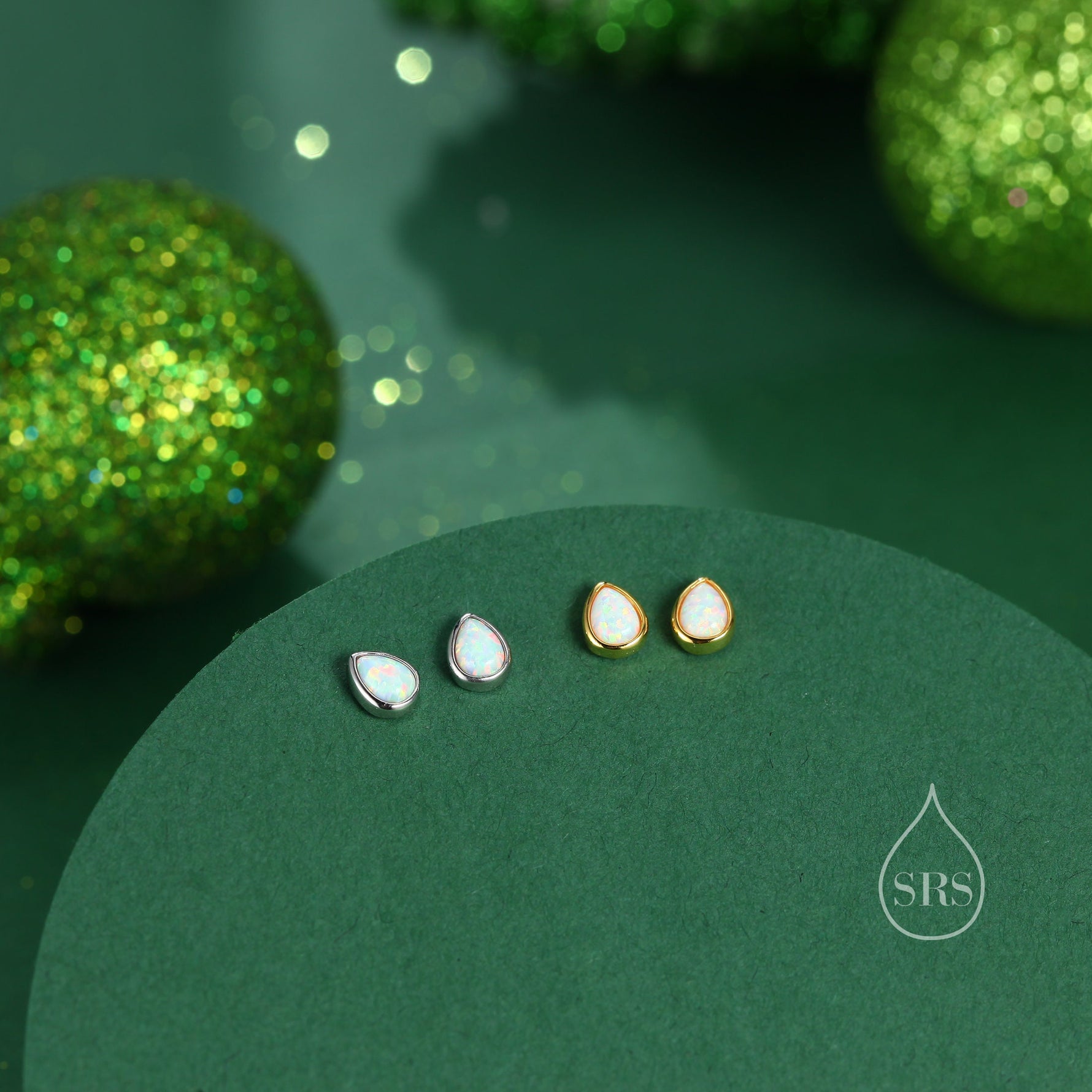 Tiny Opal Droplet Screw Back Earrings in Sterling Silver, Silver or Gold, Opal Drop Stud, White Opal Screw Back Earrings, Fire Opal