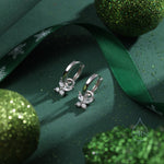 Sterling Silver Butterfly CZ Huggie Hoops, Detachable Butterfly Hoop Earrings, Dainty Butterfly Dangle Earrings, CZ Butterfly Earrings